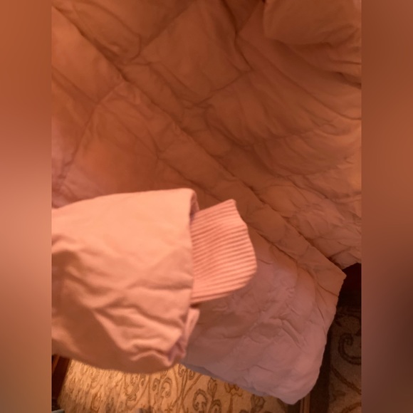 COS FLWRDWN eco puffer long down coat pink hood maxi midi trench Med Large - Picture 15 of 16